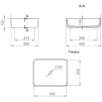 Раковина-чаша Salini Gloria 48 309 1102209M Белая матовая — фото 2, Раковины накладные