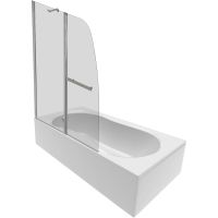 Шторка на ванну Parly F03 130х120 7178 профиль Хром стекло прозрачное — фото 4, Шторки на ванну