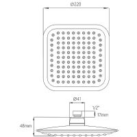 Верхний душ Melodia della vita Standard Middle MKP20597 Хром — фото 3, Верхние души