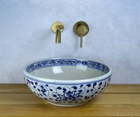 Раковина-чаша Bronze de Luxe Melody 40 2241 Синяя с искусственным состариванием — фото 3, Раковины накладные