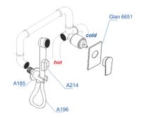A66096 Встраиваемый комплект для биде со шлангом 150 см — фото 4, Душевые системы