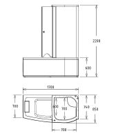 Акриловая ванна с душевой кабиной Gemy 170x85 G8040 C R с гидромассажем — фото 3, Акриловые ванны