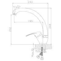 Товар: Смеситель для кухни Rossinka A35-25 Хром - фото 2 Смеситель для кухни Rossinka A35-25 Хром — фото 2, Смесители для кухни
