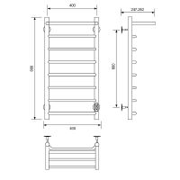 Электрический полотенцесушитель Comfysan Scola EC-8 80x40 016913 с полкой Белый матовый — фото 2, Электрические полотенцесушители