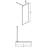 Душевая перегородка Ambassador Walk-in 70х200 15032221 профиль Черный стекло тонированное — фото 2, Душевые перегородки