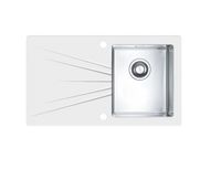 Мойка для кухни KARAT 10 белый 860X5001X левая в комплекте с сифоном 1127251 — фото 1, Кухонные мойки