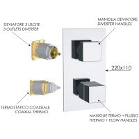 Товар: Смеситель для душа Remer Qubica Thermo QT93KBBO с термостатом Белый матовый - фото 2 Смеситель для душа Remer Qubica Thermo QT93KBBO с термостатом Белый матовый — фото 2, Смеситель для душа