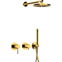 Душевая система Remer X-Style X96S02ODO Золото глянцевое — фото 1, Встраиваемые душевые комплекты