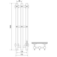 Электрический полотенцесушитель Melodia della vita Blues Electro Ferrum 100х15 П3 MTRBEF10015wt Белы — фото 2, Электрические полотенцесушители