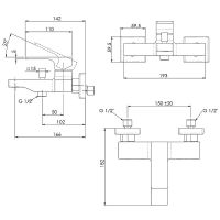 Смеситель для ванны Remer Absolute AU05 Хром — фото 2, Смеситель для ванны