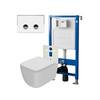 Сет: Система инсталляции пневматическая Point, Клавиша бел/хром PN44071WC +Унитаз Меркурий PN41831WM — фото 1, Комплекты унитаз + инсталляция