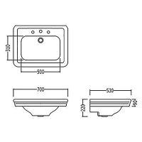 Раковина Devon&Devon Etoile 70 IBLG1FET Белая — фото 2, Раковины