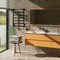 Электрический полотенцесушитель Aringa Порто 80x50 AR03010BL с полкой Черный — фото 2, Электрические полотенцесушители