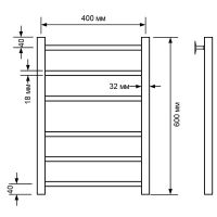 Водяной полотенцесушитель Comfysan Noumi W-6 60x40 013660 Хром — фото 2, Водяные полотенцесушители