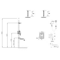 Душевая система Bronze de Luxe Windsor 10137/1F Бронза — фото 2, Встраиваемые душевые комплекты