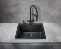 Смеситель для кухни Milacio Ultra MCU.557.TB / латунь / матовый / Total Black / однорычажный / с возможностью подключения фильтра — фото 3, Смесители для кухни