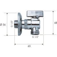 Запорный вентиль Remer 2611212 для стиральной машины Хром — фото 2, Комплектующие для туалета
