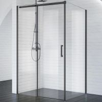 Душевой уголок BelBagno Acqua 130х90 ACQUA-AH-1-130/90-C-NERO профиль Черный стекло прозрачное — фото 1, Прямоугольные душевые уголки