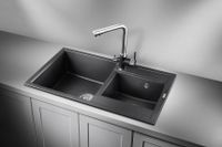 Granula-8201, ЧЁРНЫЙ, кухонная мойка, кварц — фото 2, Кухонные мойки