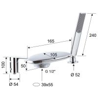 Смеситель на борт ванны Remer Infinity I07UFBO Белый матовый — фото 2, Смесители на борт ванны