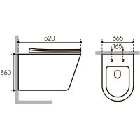 Унитаз Aqueduto Cone Plus CONT0240 подвесной Черный матовый с сиденьем Микролифт — фото 3, Подвесные унитазы