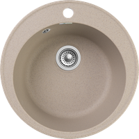 GRANFEST Мойка QUARZ 08 1-чаша D-480мм песочный арт.GF-Z- — фото 1, Кухонные мойки