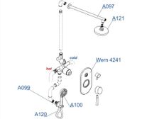 A16421 Встраиваемый комплект для душа с верхней душевой насадкой и лейкой — фото 4, Душевые системы