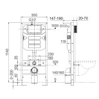 Комплект унитаза с инсталляцией Ceramicanova Metropol CN4002MB_1001M_1000 с сиденьем Микролифт и кла — фото 6, Комплекты унитаз + инсталляция
