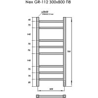 Электрический полотенцесушитель Grois Nex GR-112 30/80 П8 9005 U Черный матовый — фото 2, Электрические полотенцесушители