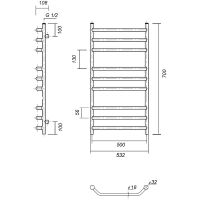 Товар: Водяной полотенцесушитель Domoterm Лаура П9 500x700 Золото - фото 2 Водяной полотенцесушитель Domoterm Лаура П9 500x700 Золото — фото 2, Водяные полотенцесушители