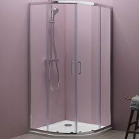 Душевой уголок Kolpa San Eco Quat TKP 80x80 538570 профиль Хром стекло прозрачное — фото 1, Душевые уголки четверть круга