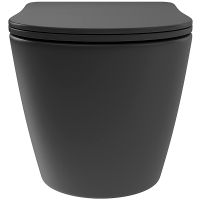 Унитаз Aqueduto Ovo Plus OVOT0240 подвесной Черный матовый с сиденьем Микролифт — фото 5, Подвесные унитазы