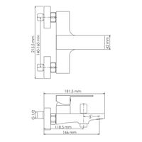 Abens 2001 Смеситель для ванны с коротким изливом — фото 8, Смеситель для ванны