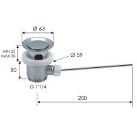 Донный клапан Remer 95L80 Хром — фото 2, Донные клапаны