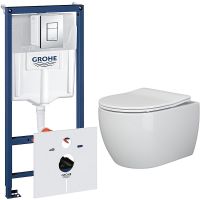 Комплект унитаза Ceramicanova Play CN3001 с инсталляцией Grohe Rapid SL 38775001 с сиденьем Микролиф — фото 1, Комплекты унитаз + инсталляция
