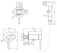Смеситель скрытого монтажа с гиг. душем, арт. SMH — фото 2, Гигиенические души