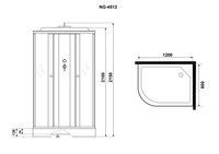Товар: Душевая кабина Niagara Eco NG-4512-14R BLACK (120х80х215) низкий поддон(13см),стекло мозаика,3 места - фото 4 Душевая кабина Niagara Eco NG-4512-14R BLACK (120х80х215) низкий поддон(13см),стекло мозаика,3 места — фото 4, Душевые кабины