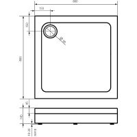 Товар: Акриловый поддон для душа Bas Форум 80х80 ПН00048 Белый - фото 2 Акриловый поддон для душа Bas Форум 80х80 ПН00048 Белый — фото 2, Акриловые душевые поддоны