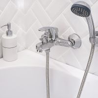 Смеситель для ванны Ростовская Мануфактура Сантехники SL85-009E Хром — фото 4, Для душа и ванны