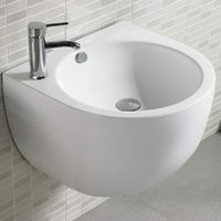 Раковина CeramaLux 49 500F Белая — фото 2, Раковины подвесные