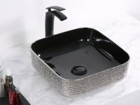 Товар: Раковина-чаша CeramaLux 38 D1303H020 Черная Серебро - фото 2 Раковина-чаша CeramaLux 38 D1303H020 Черная Серебро — фото 2, Раковины накладные