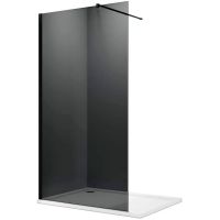 Душевая перегородка Parly 100 T100G профиль Черный стекло тонированное — фото 1, Душевые перегородки