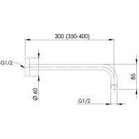 Кронштейн для верхнего душа Remer 343L30 Хром — фото 2, Комплектующие для душевого оборудования