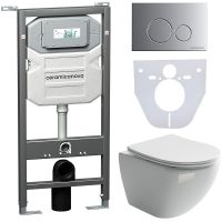 Комплект унитаза с инсталляцией Ceramicanova Metropol CN4002_1001M_1000 с сиденьем Микролифт и клави — фото 1, Комплекты унитаз + инсталляция