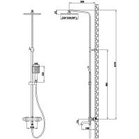 Душевая система ESKO Singapore black STT5054 BL с термостатом Черная матовая — фото 4, Душевые системы