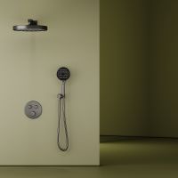 Душевая система Sancos Space SC3006GMG с термостатом Вороненная сталь — фото 10, Встраиваемые душевые комплекты