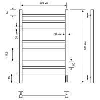 Электрический полотенцесушитель Comfysan Pioli-K EC-8 80x50 014308 Белый матовый — фото 2, Электрические полотенцесушители