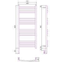 Электрический полотенцесушитель Сунержа Богема 3.0 1000x400 L 00-5802-1040 Хром — фото 2, Электрические полотенцесушители