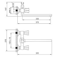 Смеситель для ванны Melodia della vita Galant универсальный Хром арт-MDV32141 — фото 2, Смеситель для ванны
