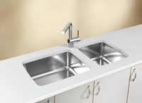 Мойка для кухни LUNO 30 SAT 90 FI 400X400 в комплекте с сифоном 1130550, — фото 4, Кухонные мойки